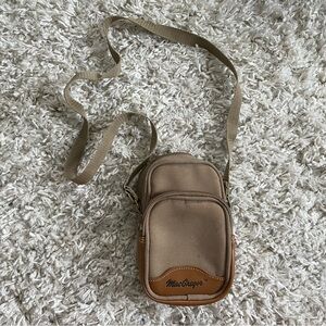 Vintage McGregor Light Khaki Green and Brown Crossbody Camera Bag